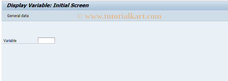 SAP TCode GS13 - Display Variable
