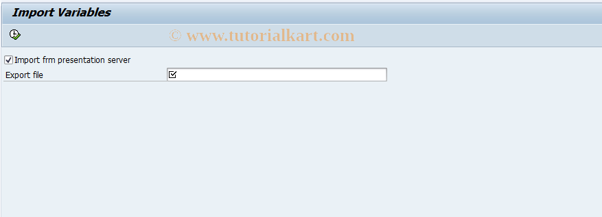 SAP TCode GS18 - Import variables