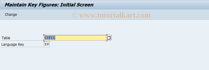 SAP TCode GS32 - Create/Change Key Figures