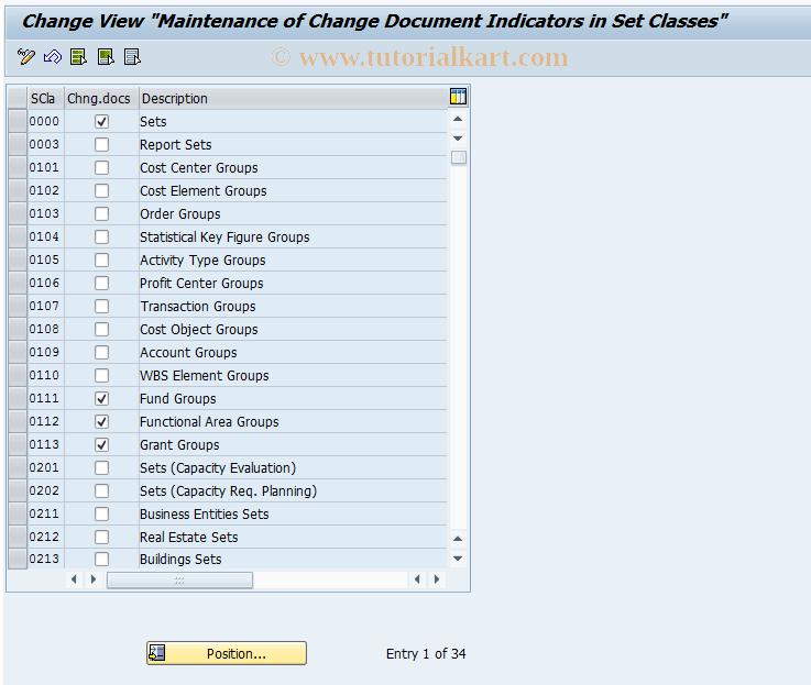 SAP TCode GSCD - Activate change documents