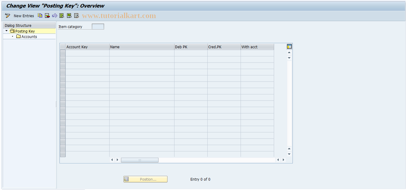 SAP TCode GSP_KD - Maintain account determination