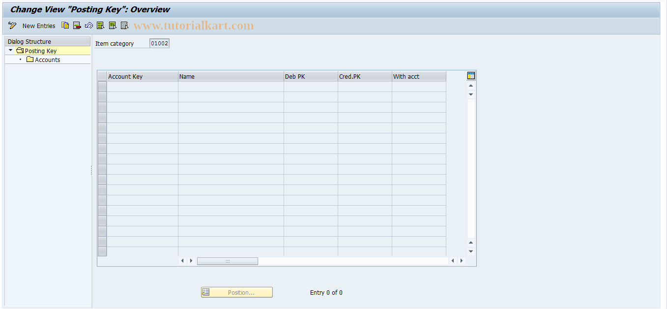 SAP TCode GSP_KD2 - Maintain acct deter: Additional rows