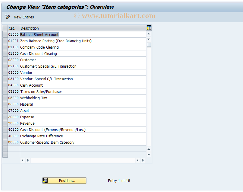 SAP TCode GSP_LD - Define item type