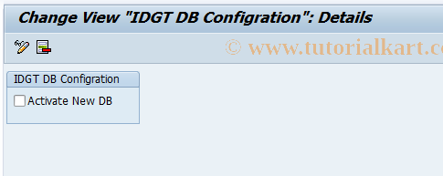 SAP TCode GT_ACT_DB - Activate New DB Configration