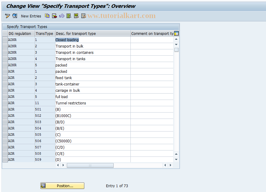 SAP TCode HMC2 - DG: Specify Transport Type