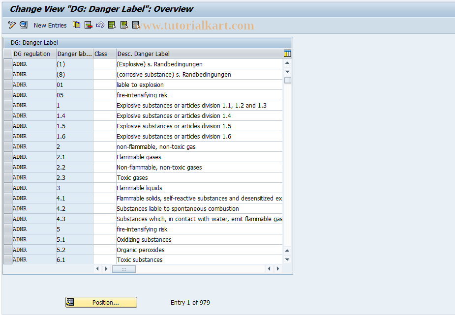 SAP TCode HMC6 - DG: Dialog Danger Label