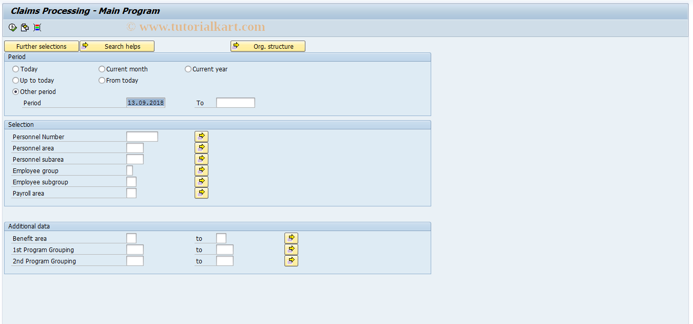 SAP TCode HRCLM0002 - Record Claims