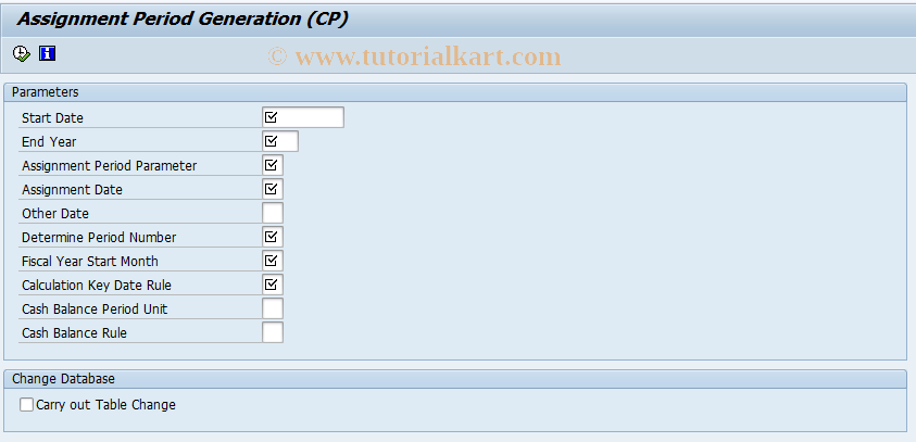 SAP TCode HRPADJP_CP_ASNPRD - Assignment period generation for CP