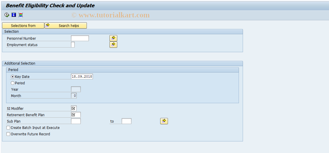 SAP TCode HRPADJP_CP_BNCHK - Tool: Benefit Eligibility Check