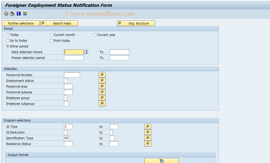 SAP TCode HRPADJP_CP_FOREI_EMP - Foreigner Employment Status