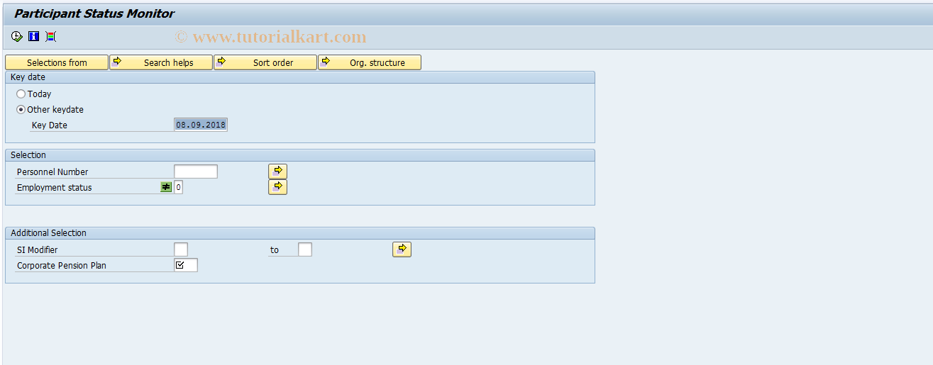 SAP TCode HRPADJP_CP_PAMNR - Participant Status Monitor