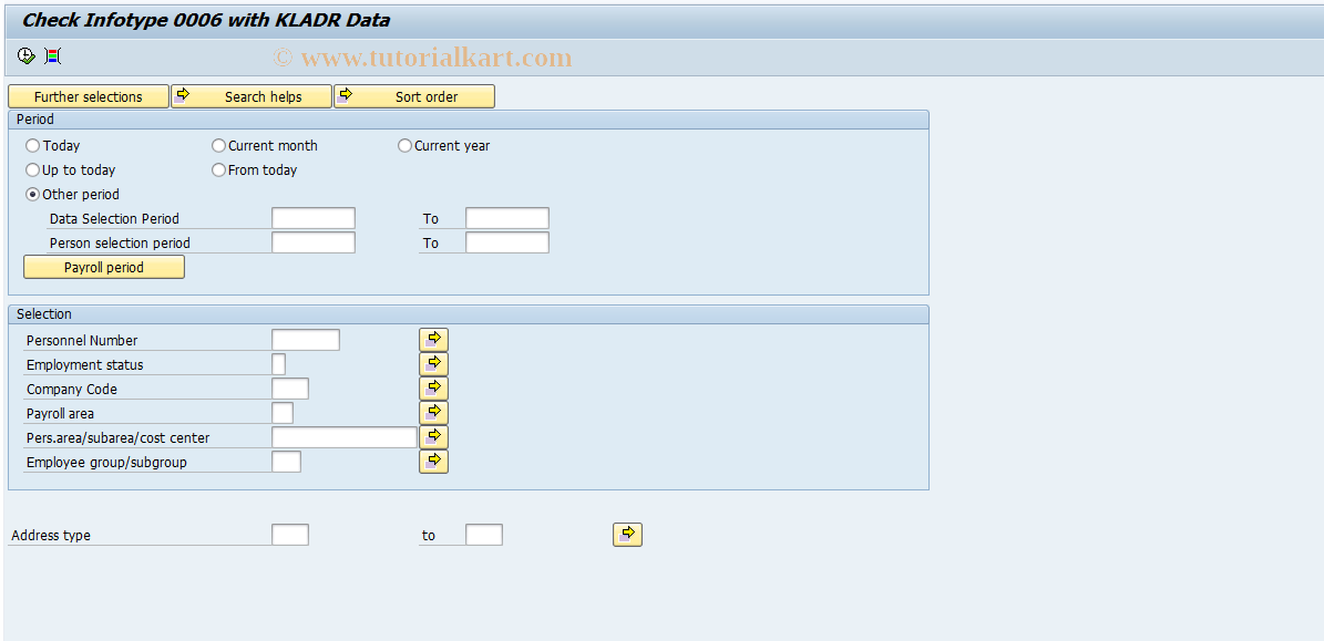 SAP TCode HRPADRUKLADRCHECK - KLADR - Check