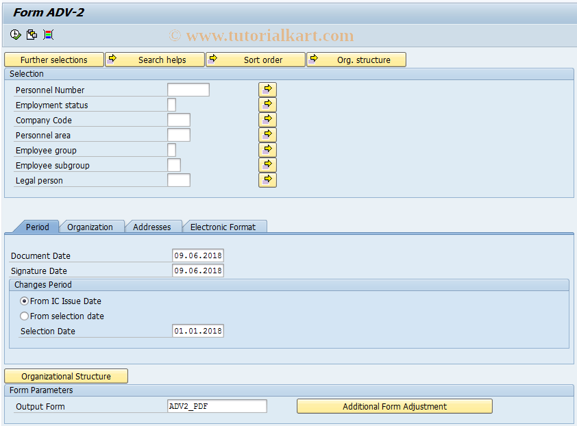 SAP TCode HRPADRUPFR_2 - ADV-2 - the exchangeable
