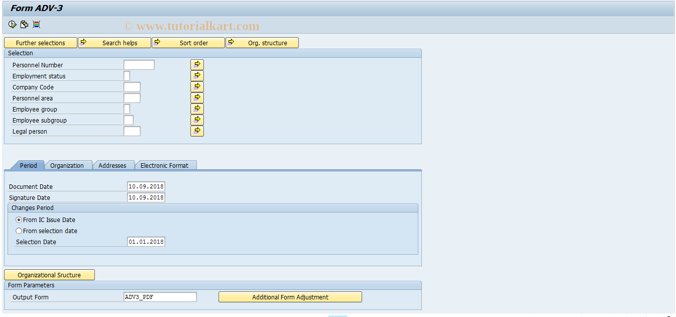 SAP TCode HRPADRUPFR_3 - Pension fund of Russia