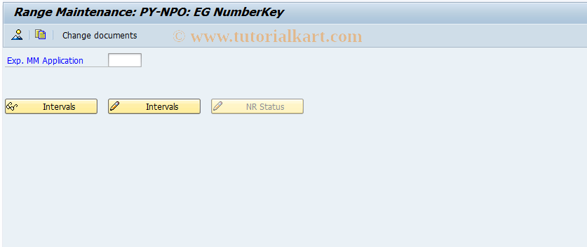 SAP TCode HRPADUNEXM_NR - Number Range Maintenance : HR_UN_EG