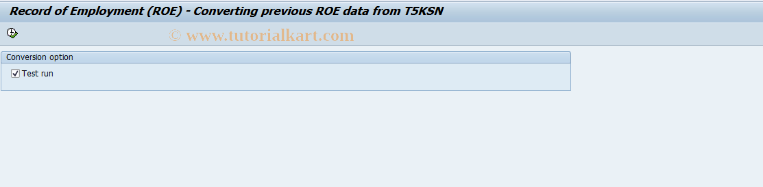 SAP TCode HRPAYCA_ROE_CONVERT - ROE: Convert data fr. T5KSN to T5KR0