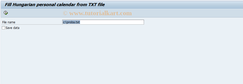 SAP TCode HRPAYHUTR08 - SI component: load pers. calendar