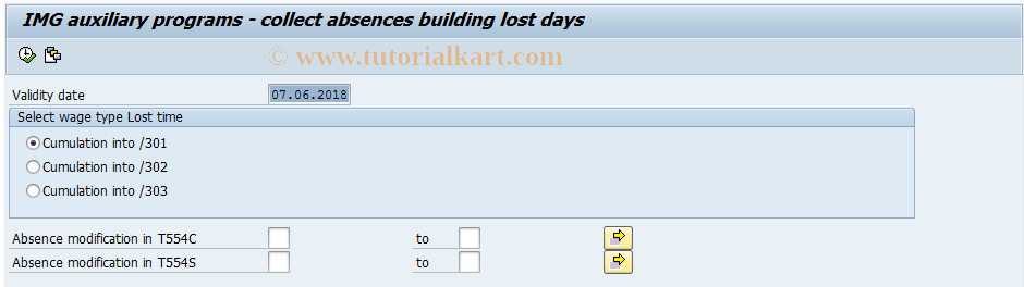 SAP TCode HRPAYHUTR0A - Absences building lost days