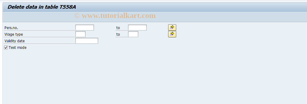 SAP TCode HRPAYHUTR0H - Delete data in table T558A