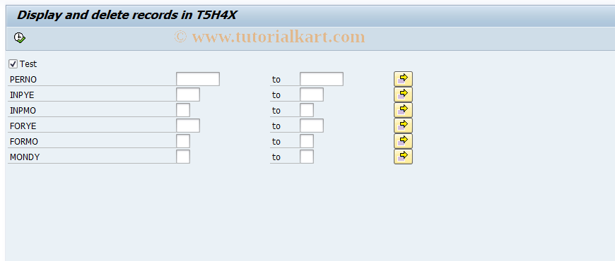 SAP TCode HRPAYHUTR0J - Display and delete records in T5H4X