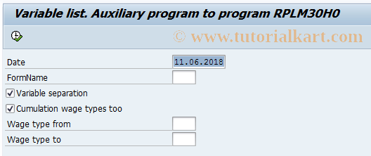 SAP TCode HRPAYHUTR0M - Auxiliary program to set T5H2B