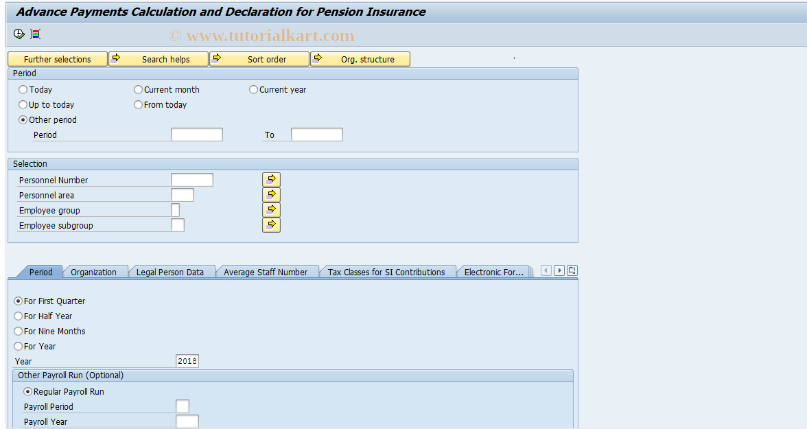 SAP TCode HRPAYRU_HRULAVP12004 - HRULAVP1_2004