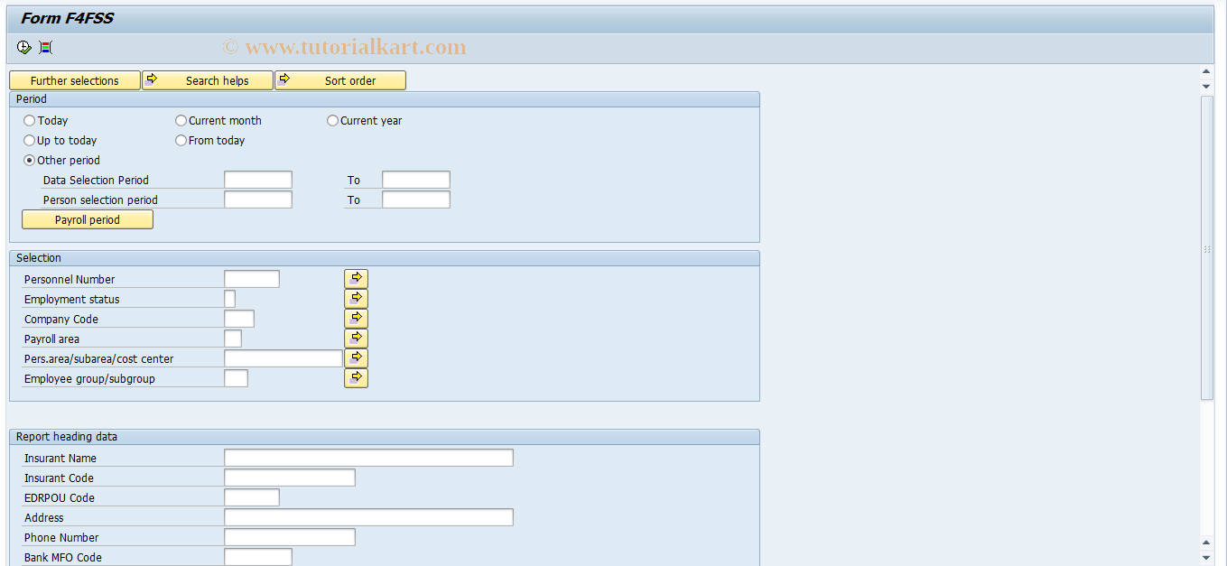 SAP TCode HRPAYUA4FS - Temporary disability pay calculation