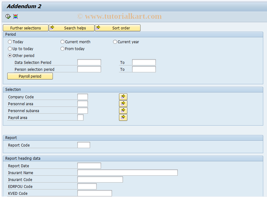 SAP TCode HRPAYUAAD2 - Addendum 2