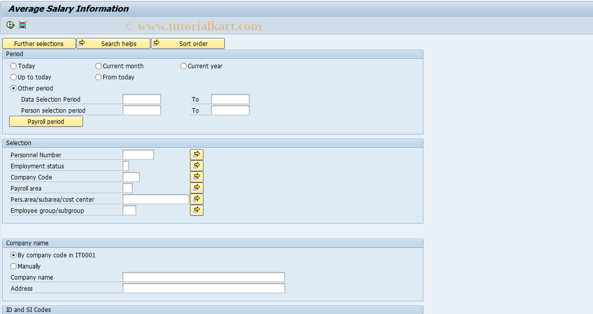 SAP TCode HRPAYUAASI - Form Average Salary Information