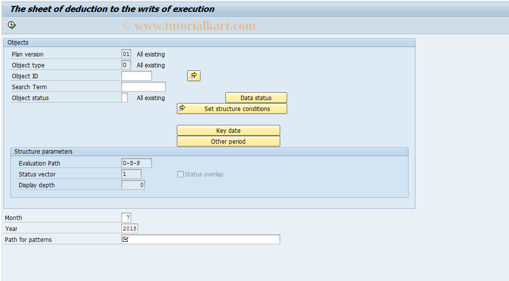 SAP TCode HRPAYUAEXE - Execution statement