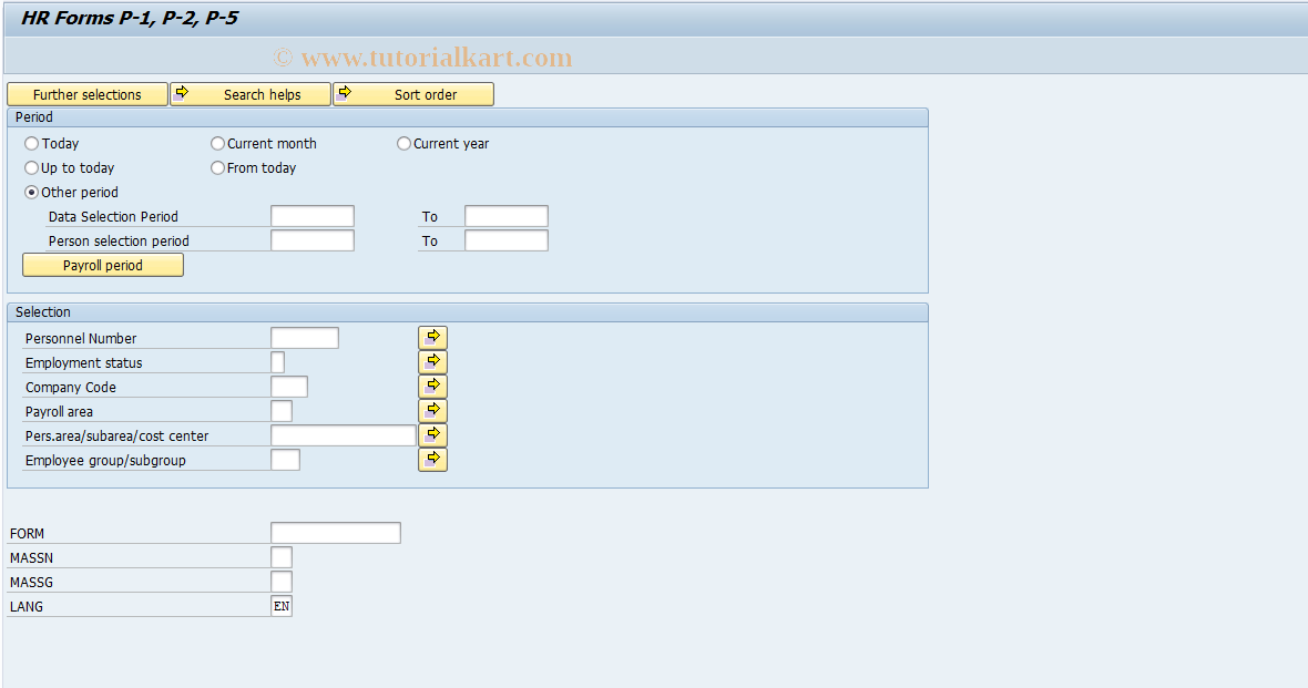 SAP TCode HRPAYUAP5 - Form P-5