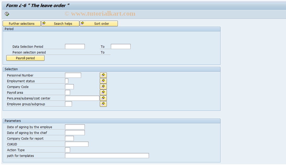 SAP TCode HRPAYUAP6 - Form P-6