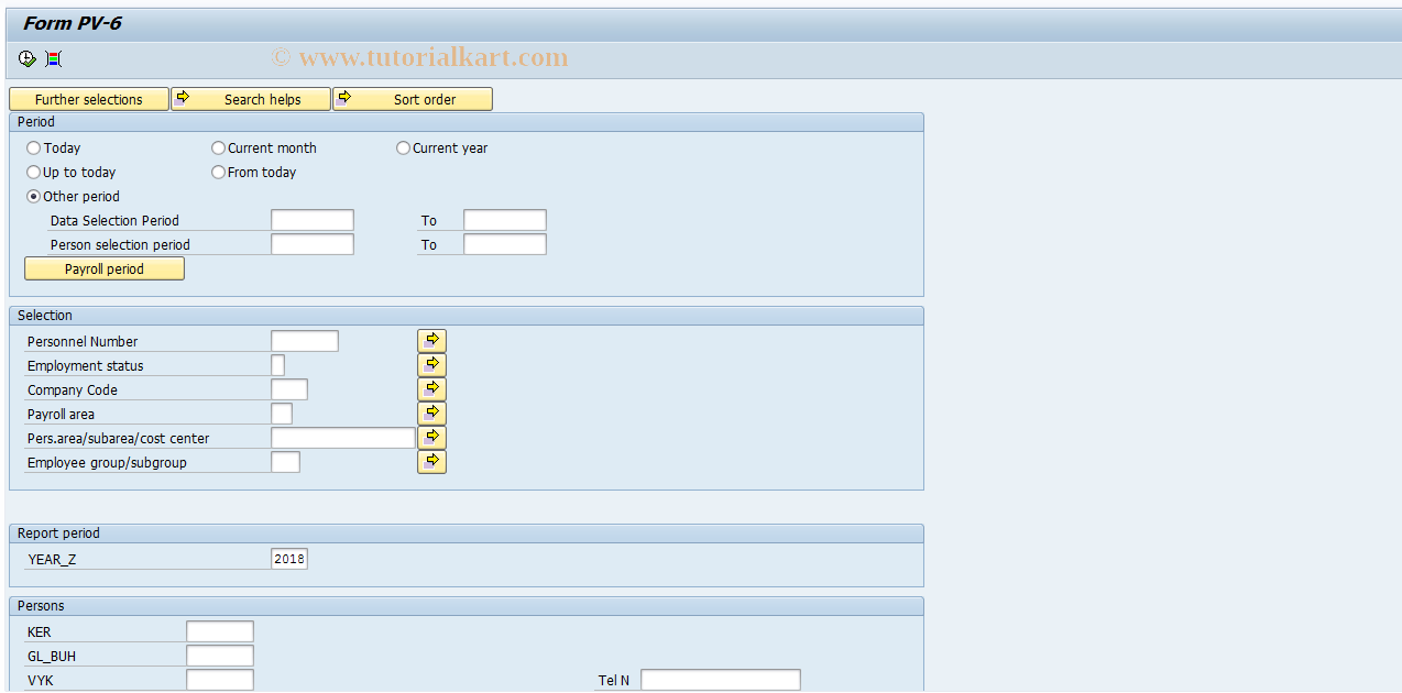 SAP TCode HRPAYUAPV6 - Form 6-PV