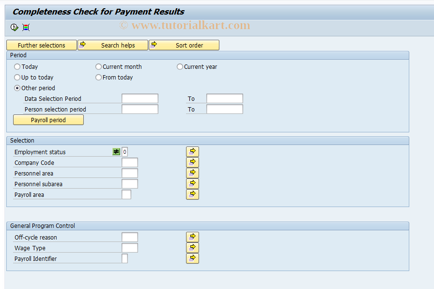 SAP TCode HRPAYUA_HUAC0267 - Completeness Check for Payt Results