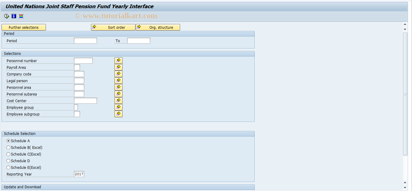 SAP TCode HRPAYUNJSPF - UN Joint Staff Pension Fund