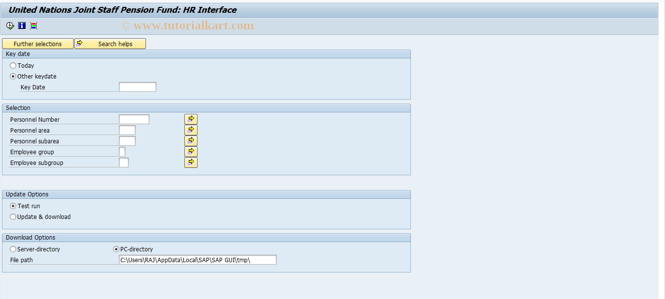 SAP TCode HRPAYUNJSPF_MI - UNJSPF - Monthly Interface