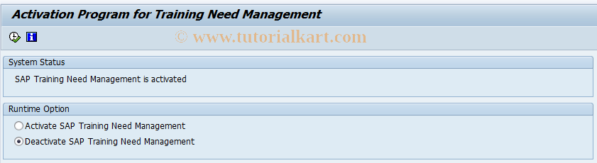 SAP TCode HRTNM00_ACTIVATE - Activate Training Needs Management