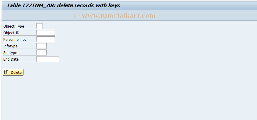 SAP TCode HRTNM00_BATCH_STAT - TNM batch: update table _ab table