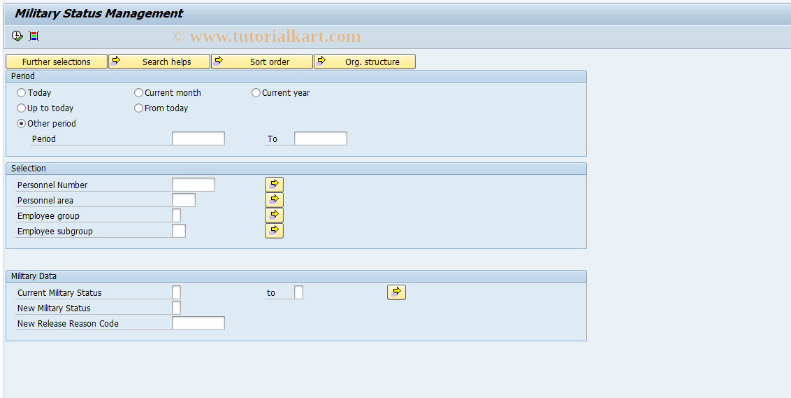 SAP TCode HRUA_MILITARY_STATUS - Military Status Management