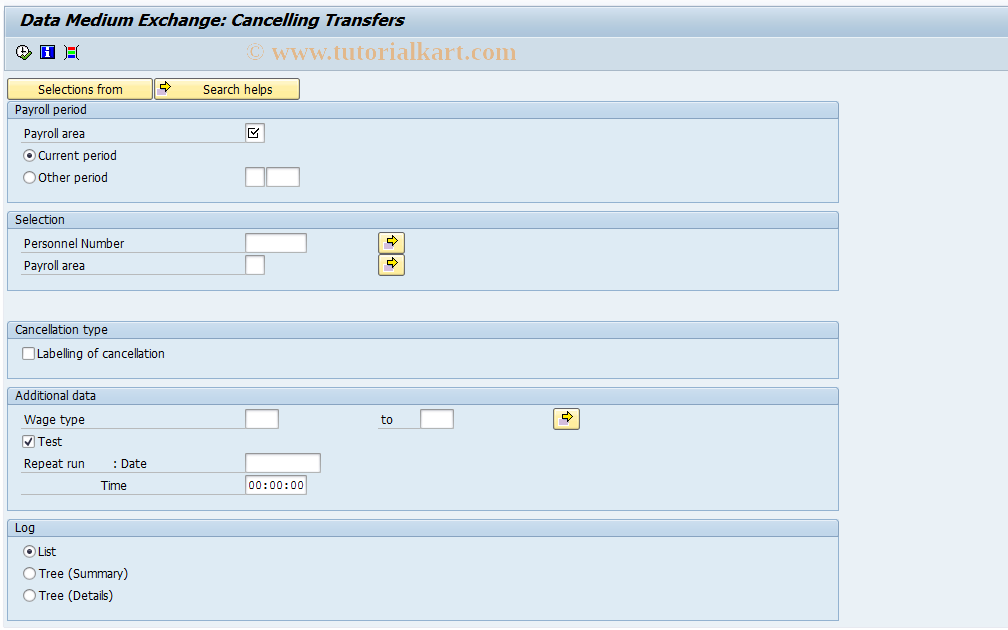 SAP TCode HRUCDTF0 - DME: Cancel Transfers