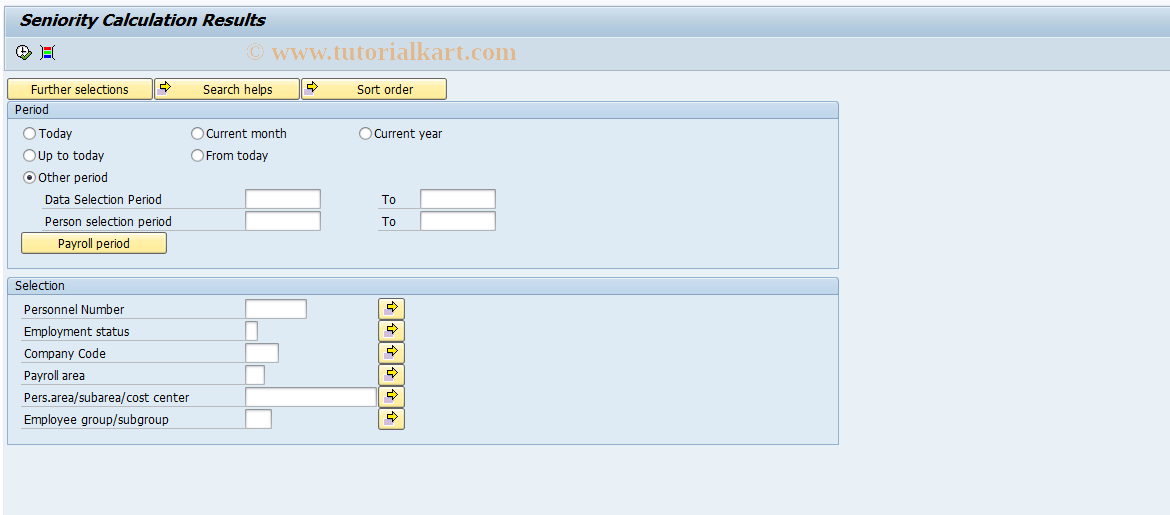 SAP TCode HRULCALCSEN - Results of Seniority Calculation