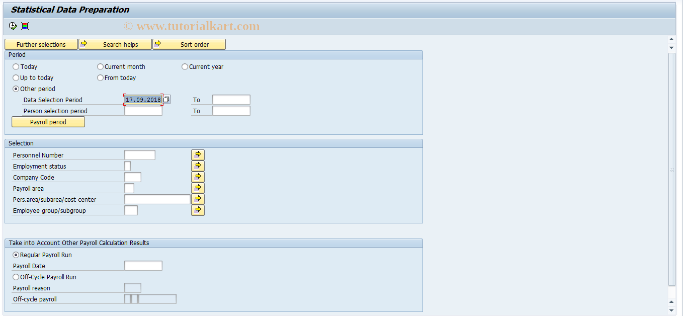 SAP TCode HRULSTAT - Statistical Data Preparation