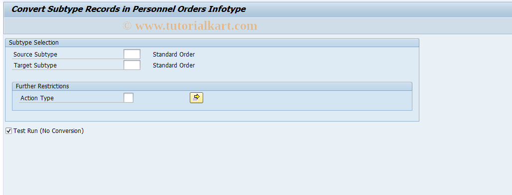 SAP TCode HRUU0298CONVERT - Convert Subtype Records in IT 0298