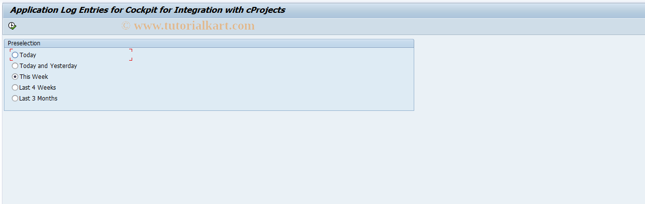 SAP TCode IAOCPRA - Log Entries for Cockpit (cProjects)