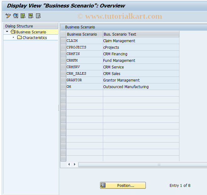 SAP TCode IAOM0 - Business Scenario Translator