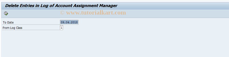 SAP TCode IAOMB - Delete Acc. Assignment Manager Log