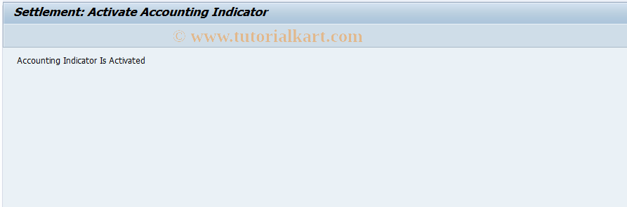 SAP TCode IAOM_BEMOT - Settlement:Activate Accntng Indicat.