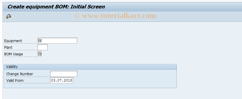 SAP TCode IB01 - Create Equipment BOM