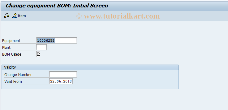 SAP TCode IB02 - Change Equipment BOM