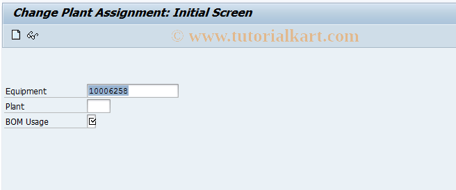 SAP TCode IB08 - Change Equipment BOM - Plant Allocation 